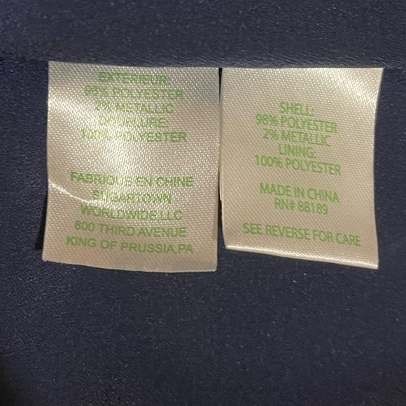 Lilly Pulitzer Kathie dress navy blue metallic ruffle sleeves v-neck Size 2 - Picture 5 of 5